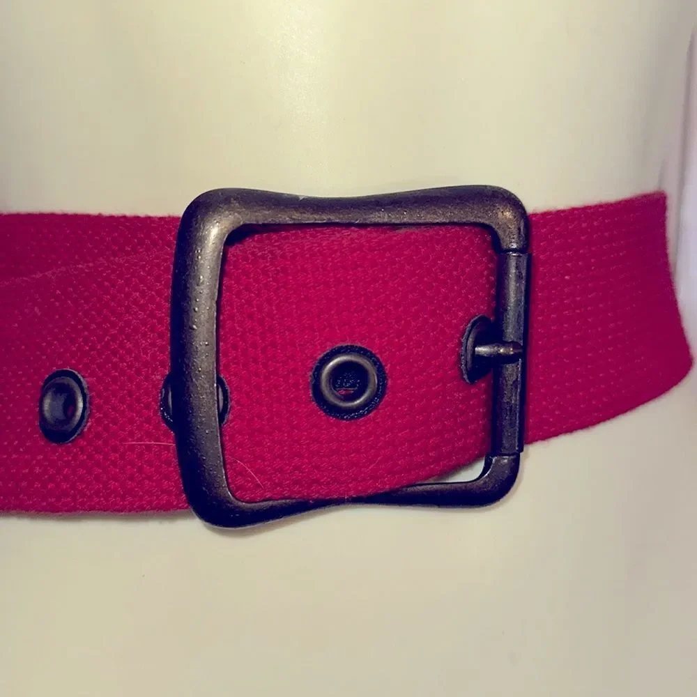 Vintage 80s Esprit wide red‎ canvas belt